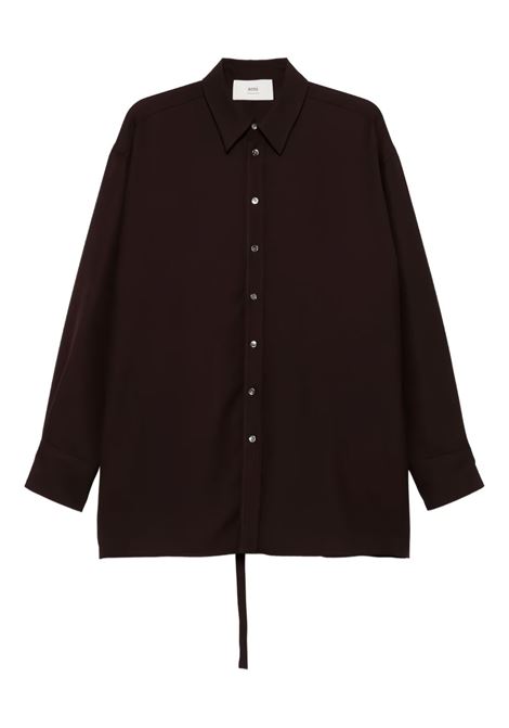 Camicia con spacco posteriore in marrone Ami Paris - unisex AMI PARIS | USH171WV0068633